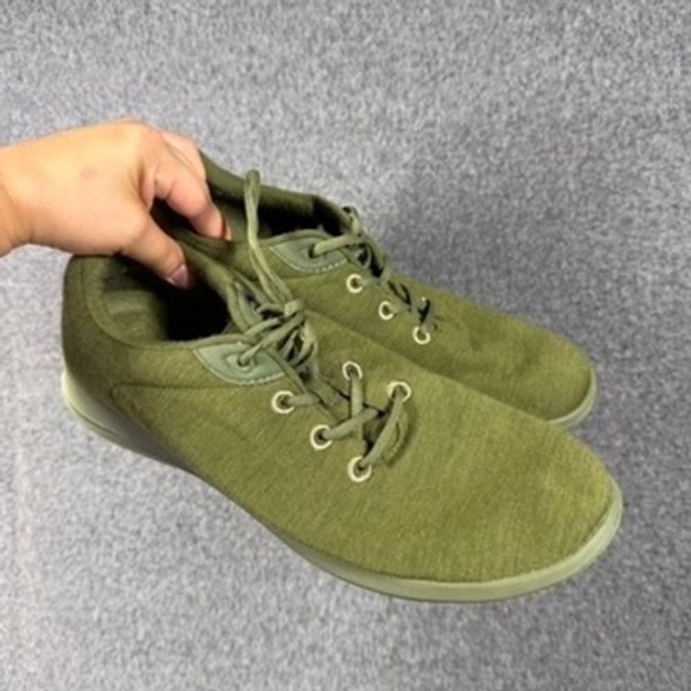 Merinos Mens Wool Sneakers Olive Green Lace Up Casual Shoes Size 13